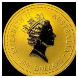 1998 Australia 1oz Gold $100 Proof-Tiger