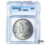 1878 8TF Morgan Silver Dollar ICG MS64