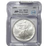 1995 Silver Eagle ICG MS70 Austin Hutto