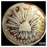 1853 Mexico Silver 2 Reales Toned! HIGH GRADE