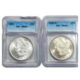 [2] 1881-1884 Morgan Silver Dollar ICG MS64/MS63