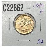 1899 $5 Gold Half Eagle