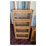 OAK GLASS DOOR BOOKCASE