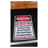 METAL WARNING SIGN