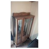 OAK CURIO CABINET HAS GLASS SHELVES NOT PICTURED