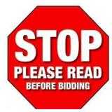 READ BEFORE BIDDING