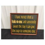Hole-In-One Sign