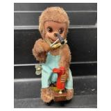 Vintage Japan Wind-UP Shoe Making Monkey! Works!