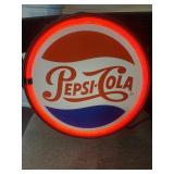 Pepsi-Cola Neon Bottle Cap Sign-Working