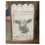 Better on the Farm Cow Sign