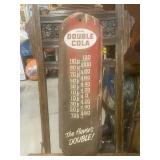 Vintage Double Cola Metal Thermometer