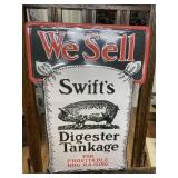 Swift's PIG Feed Embossed Metal Sign FARM GAS OIL