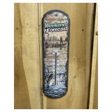 Bass Fishing Metal Thermometer Sign