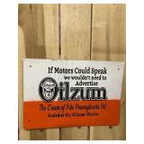 Oilzum Painted Metal Sign