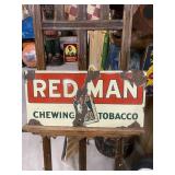 Vintage Redman Chewing Tobacco Porcelain Sign-W/R
