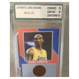 Kobe Bryant Piece of Game Used Ball Graded 10