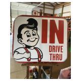 Vintage Frisch's Bog Boy IN Sign 36.5' x 31'