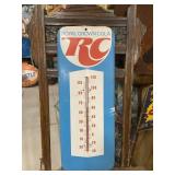 RC Royal Crown Cola Metal Thermomter-Blue Large