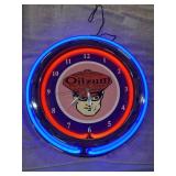 OILZUM Lighhted NEON Clock Gas & Oil