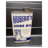 Vintage Huber's Shoe Polish Full Can GAS OIL