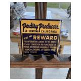 Poultry Producers California PC Porcelain Sign