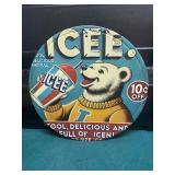 ICEE Round Metal Sign SODA COLA ICE CREAM