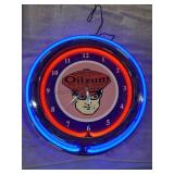OILZUM Lighhted NEON Clock Gas & Oil