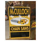 Vintage McCulloch Chainsaws Porcelain Sign 8-53