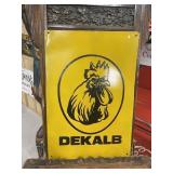 Vintage DeKalb Chicks Painted Metal Sign