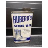 Vintage Huber's Shoe Polish Full Can GAS OIL