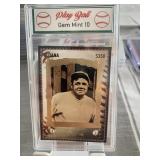 Babe Ruth $350 Guyana Stamp Card 7 Graded 10
