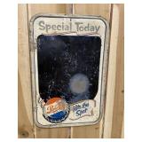 Vintage Pepsi-Cola Metal Menu Board Sign