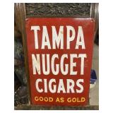 Tampa Nugget Cigar Painted Metal Sign 22' x15'