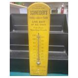 Vintage Wooden Schneider Fishing Thermometer