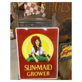 Vintage Sun-Maid Raisins Metal Sign