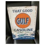 GULF Metal Embossed Sign