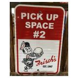 Vintage Frisch's Big Boy Pick-Up Space Metal Sign