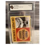 Lou Gehrig Post Cereal Trade Card Graded 10