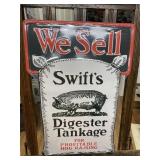 Swift's PIG Feed Embossed Metal Sign FARM GAS OIL