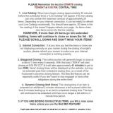 Auction Ending and Closing Info