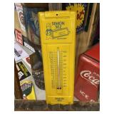 Vintage Metal Simon Sez Mufflers Metal Thermometer