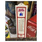 Vintage Metal Pepsi & Pete Thermometer Sign