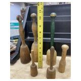Vintage Primitive Wooden MASHERS Lot
