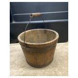 Vintage Primitive Wooden Water Bucket