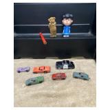 Vintage Toy Lot Tootsietoy Cars Peanuts Boyd Bear