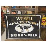 Valley Farms We Sell Milk Cow Dairy Metal Sign