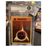 Pokemon Vintage 1999 Orange Energy Card Graded 6