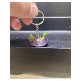 Hen On A Nest Carnival Glass Color Mini Keychain