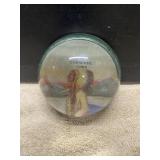 Cherokee IOWA Indian Glass Paperweight