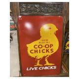 Farm Bureau Co-Op Chicks For Sale Metal Sign-FARM